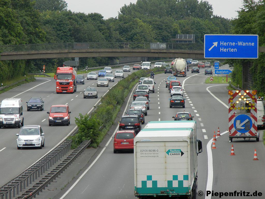A42 Fahrtrichtung Dortmund.